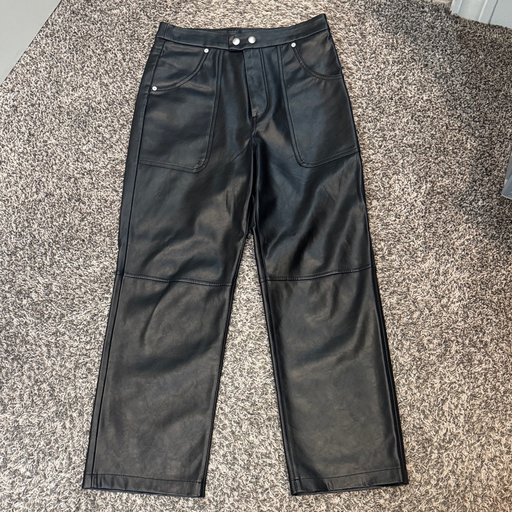 Blank NYC Black Vegan Leather Trousers